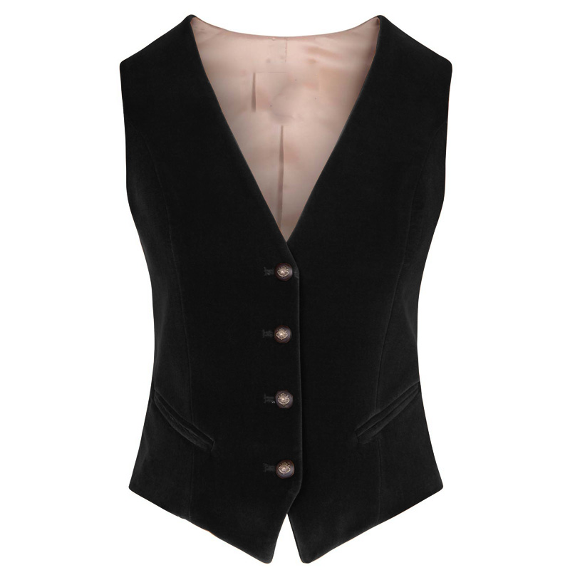 Womens Blazer - Женский бархатный жилет с V-образным вырезом