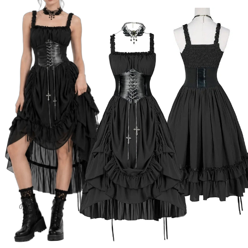 Женское готическое платье-корс – обзор и цена Midi Dress