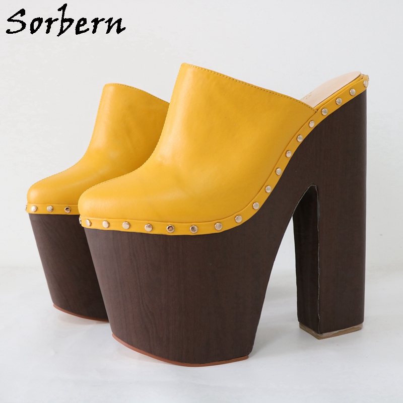 Женские мюли с заклепками, 24  – обзор и цена Pump Heel Block
